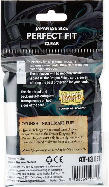 Dragon Shield Perfect Fit Sleeves – Japanese Size, Clear (100) - image 2