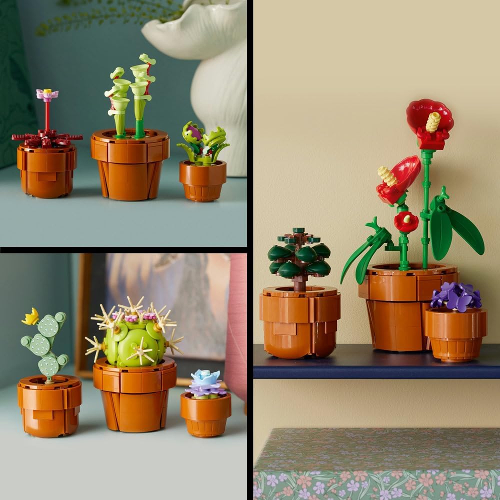 LEGO Botanicals Tiny Plants - 9 Potted Artificial Flowers Set for Indoors incl. Faux Cactuses & Red... - image 4