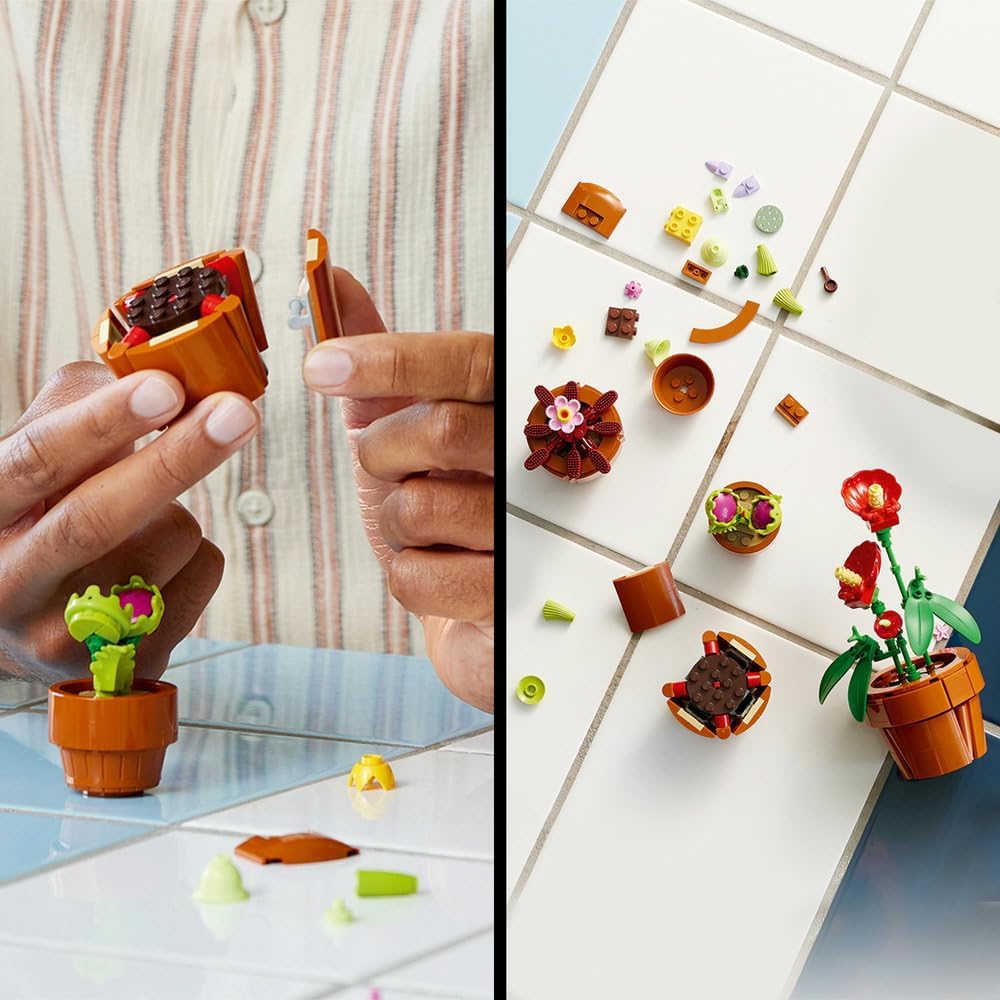 LEGO Botanicals Tiny Plants - 9 Potted Artificial Flowers Set for Indoors incl. Faux Cactuses & Red... - image 5
