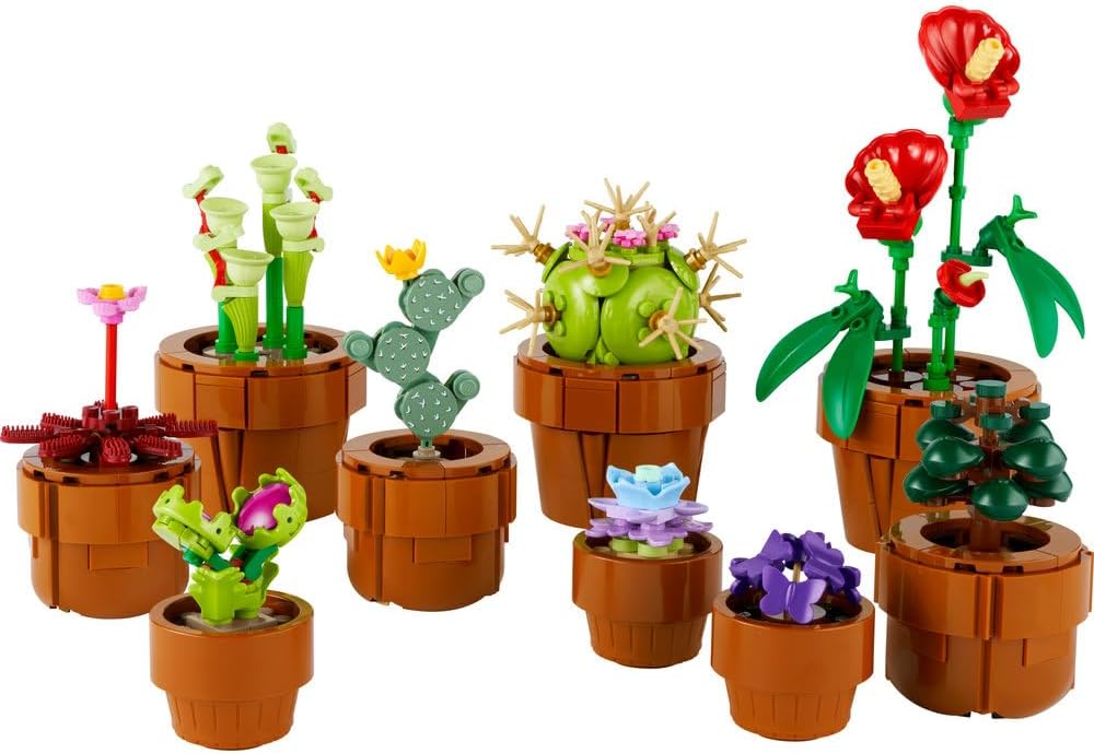 LEGO Botanicals Tiny Plants - 9 Potted Artificial Flowers Set for Indoors incl. Faux Cactuses & Red... - image 7