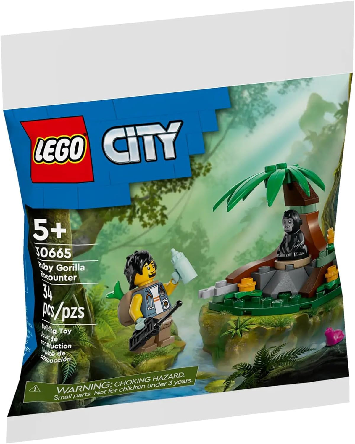 LEGO® City Baby Gorilla Encounter Building Toy Polybag, 30665,, STEM Toy For Kids Ages 5+ - image 1