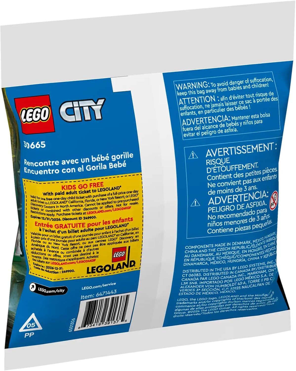 LEGO® City Baby Gorilla Encounter Building Toy Polybag, 30665,, STEM Toy For Kids Ages 5+ - image 3
