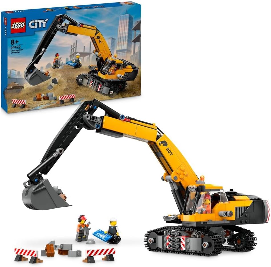 LEGO City Yellow Construction Excavator Toy Digger for 8 Plus Year Old Boys - image 1