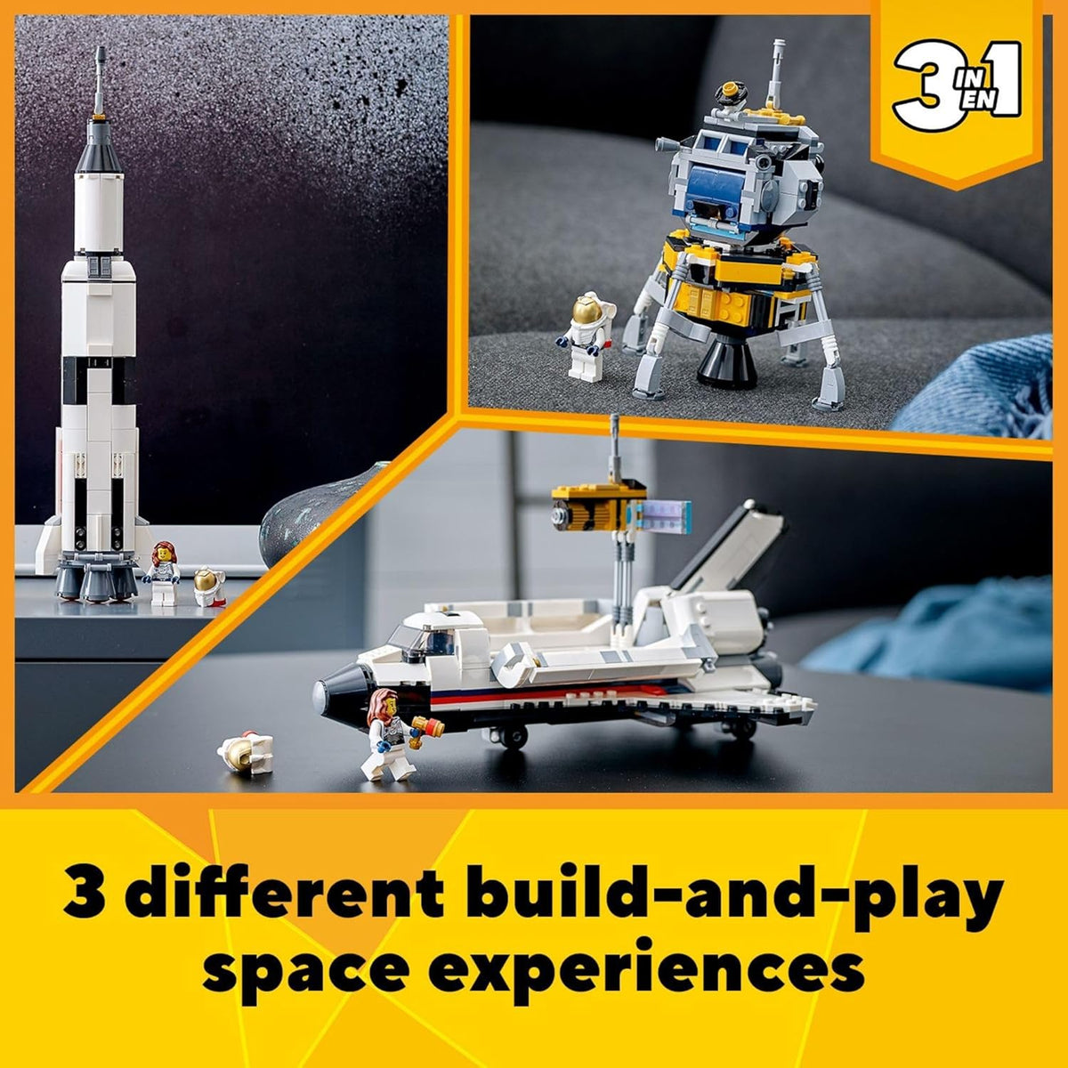 LEGO Creator 3in1 Space Shuttle Adventure 31117 Building Kit; Cool Toys for Kids Who Love Rockets... - image 3