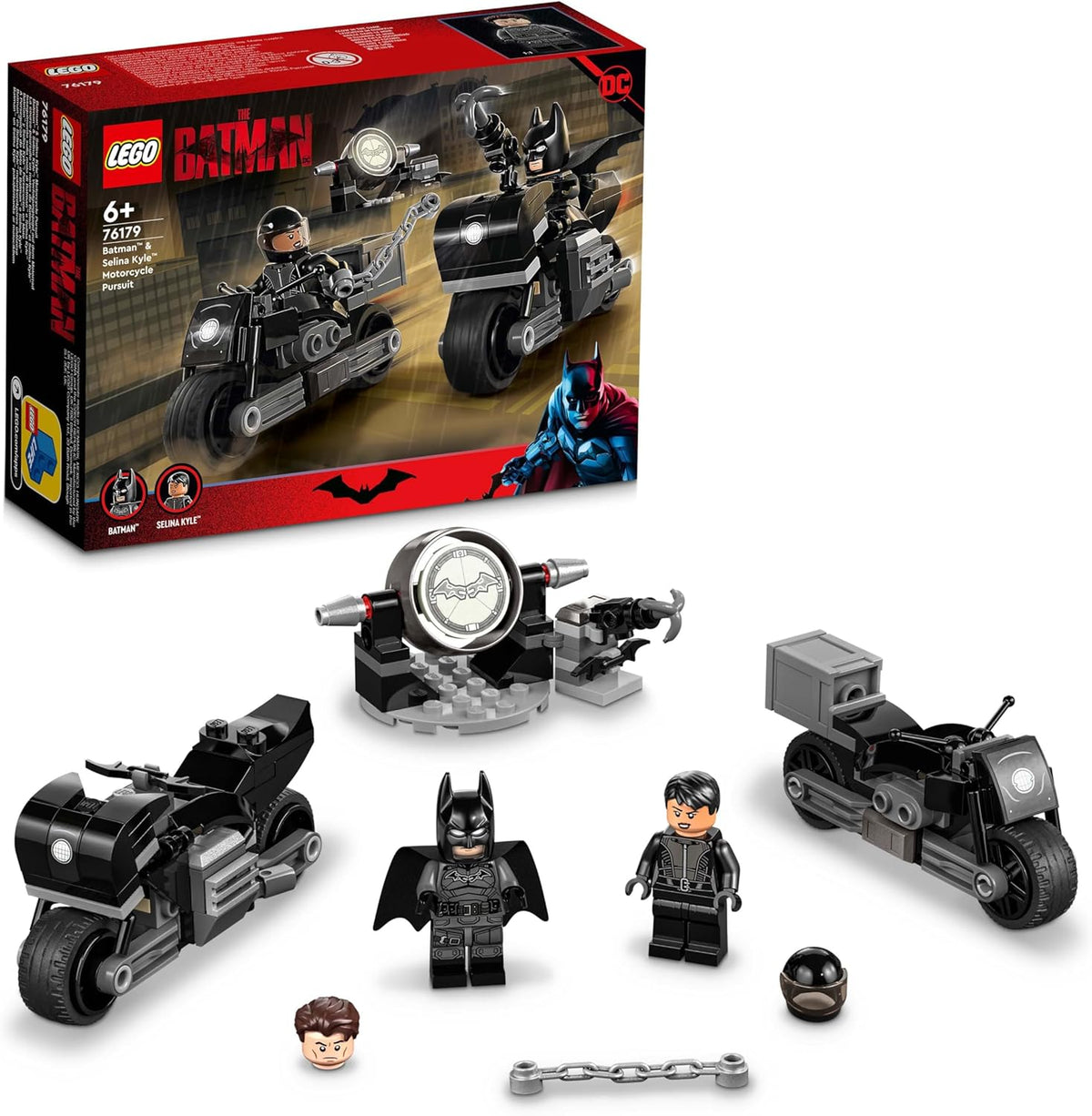 LEGO DC Batman: Batman and Selina Kyle Motorcycle Pursuit 76179 Building Toy Set - image 2