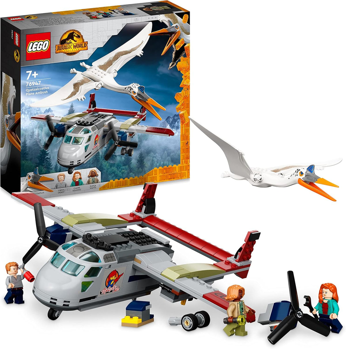 LEGO Jurassic World Quetzalcoatlus Plane Ambush 76947 Building Blocks Toy Set; Toys for Boys - image 1