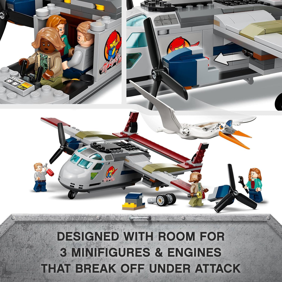 LEGO Jurassic World Quetzalcoatlus Plane Ambush 76947 Building Blocks Toy Set; Toys for Boys - image 4