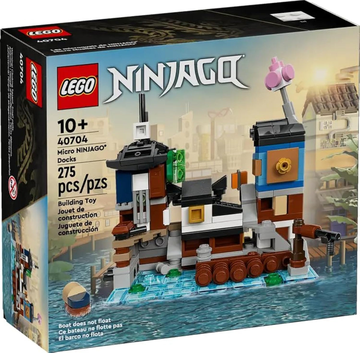 LEGO NINJAGO 40704 Micro Docks Building Set: Miniature Version of NINJAGO City Docks with Market - image 1