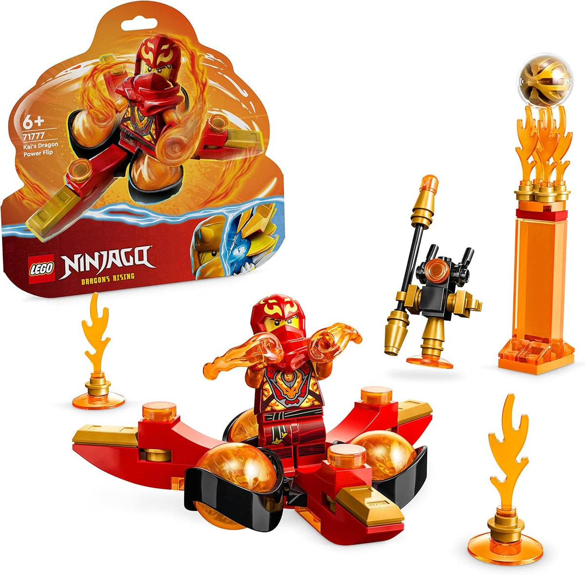 LEGO NINJAGO Kai’s Dragon Power Spinjitzu Flip 71777 Building Blocks Toy Set; Toys for Boys - image 1