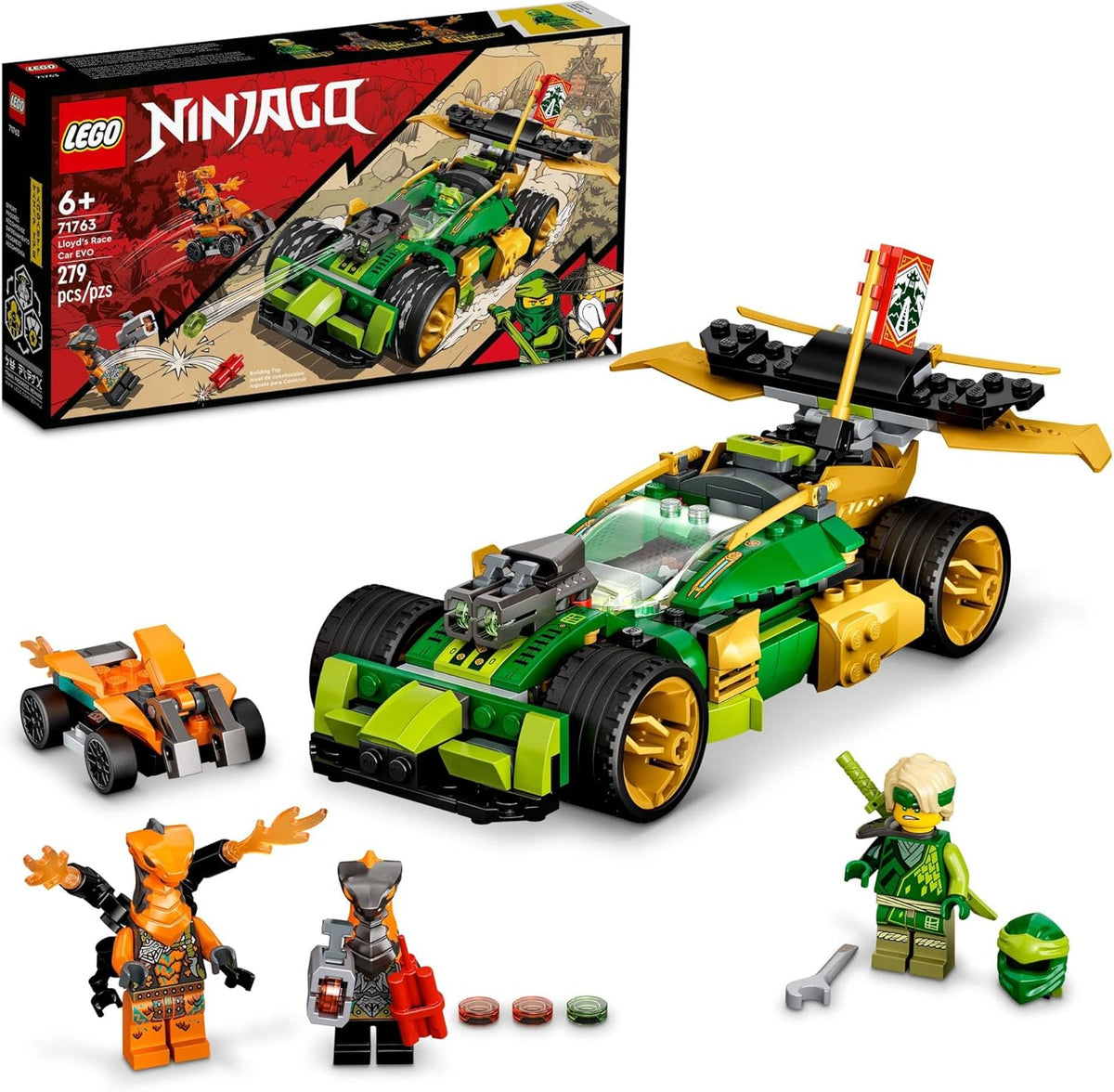 LEGO NINJAGO Lloyd’s Race Car EVO 71763 Building Kit Featuring a Ninja Car Toy - image 1