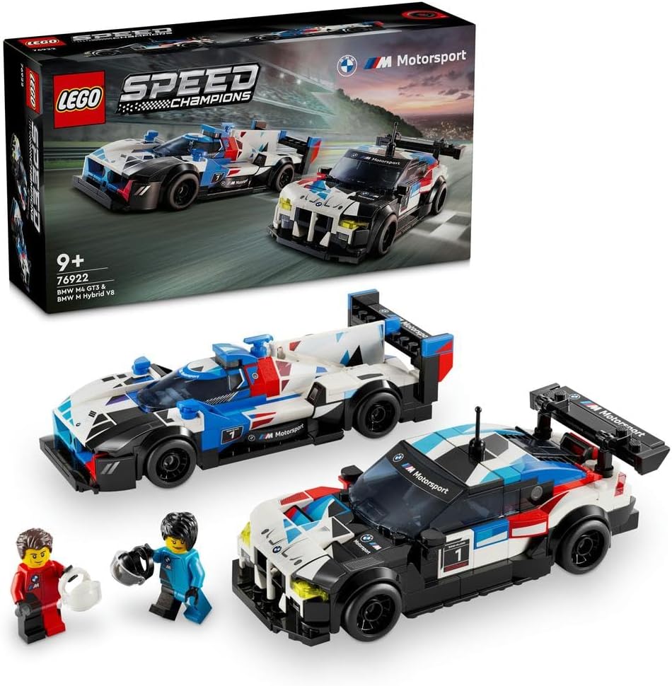 LEGO Speed Champions BMW M4 GT3 & BMW M Hybrid V8 Race Cars for 9 Plus Year Old Boys & Girls - image 1