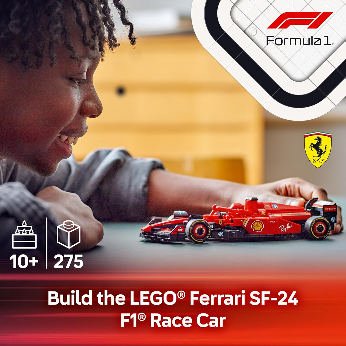 LEGO Speed Champions Ferrari SF-24 F1 Race Car Toy with a Collectible Formula 1 Driver Minifigure - image 2