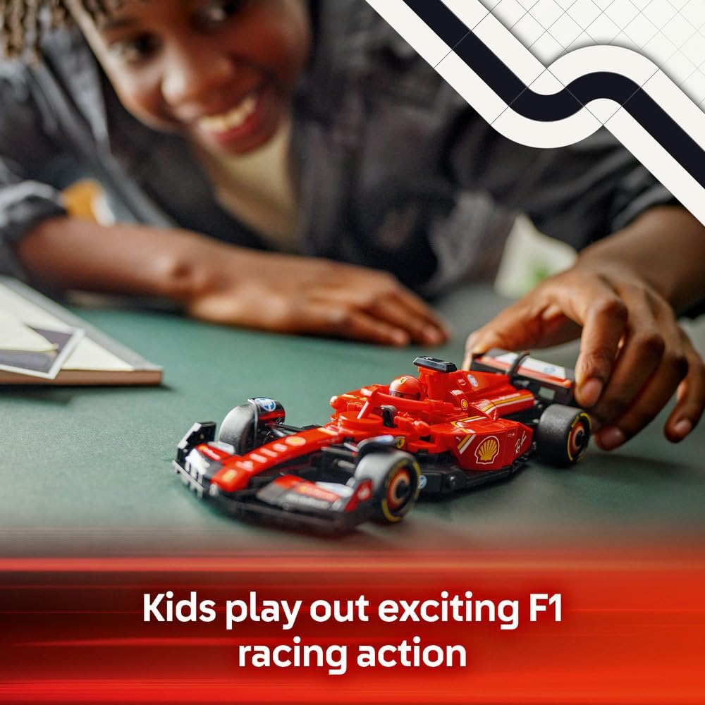 LEGO Speed Champions Ferrari SF-24 F1 Race Car Toy with a Collectible Formula 1 Driver Minifigure - image 3
