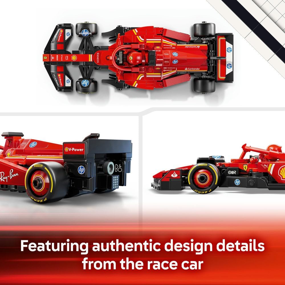 LEGO Speed Champions Ferrari SF-24 F1 Race Car Toy with a Collectible Formula 1 Driver Minifigure - image 5