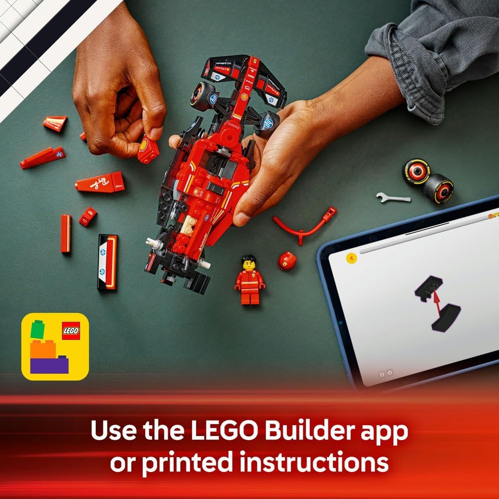 LEGO Speed Champions Ferrari SF-24 F1 Race Car Toy with a Collectible Formula 1 Driver Minifigure - image 6
