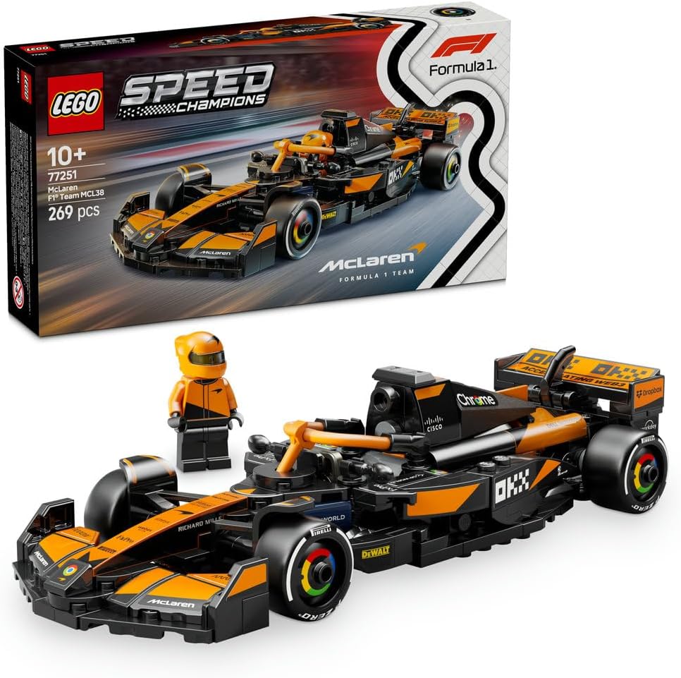 LEGO Speed Champions McLaren F1 Team MCL38 Race Car Toy with a Collectible Formula 1 Driver... - image 1