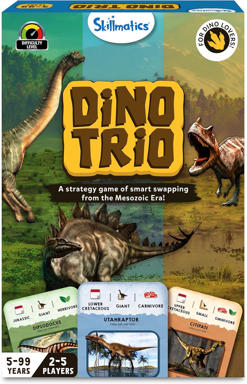 Skillmatics Card Game - Dino Trio, A Smart Swapping Dinosaur Themed Strategy Game for Kids, Teens &... - image 1