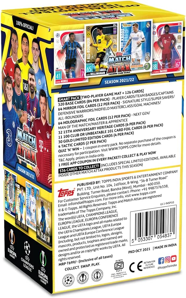 Topps Uefa Champions League Match Attax 2021/22 Tcg Collection Smart Pack I Football Cards - image 2