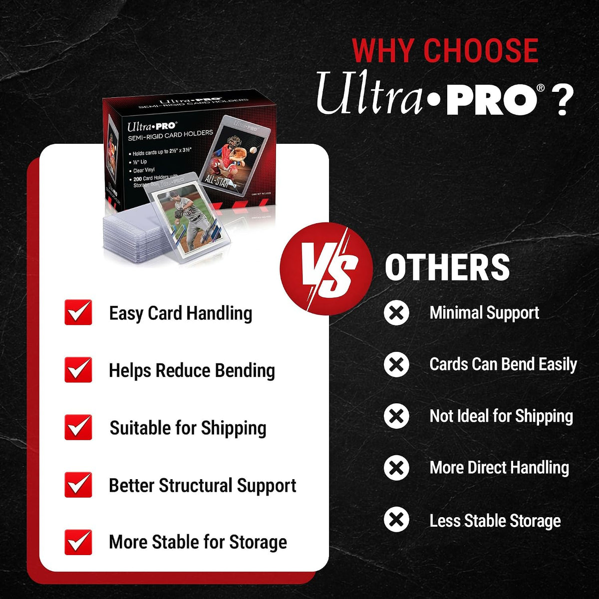 Ultra Pro Semi-Rigid 1/2" Lip Card Holders (200) - image 6